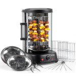 Baridi Vertical Rotisserie Grill, Kebabs, Gyros, Skewers, Roasts, 1500W, 21L, Black - DH216